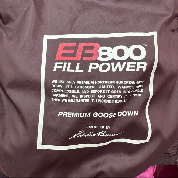 EDDIE BAUER First Ascent EB800 Down Filled Full-Zip Puffer Jacket in Magenta - Picture 12 of 16
